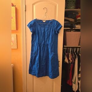 Boden Linen Dress Sz Small Blue